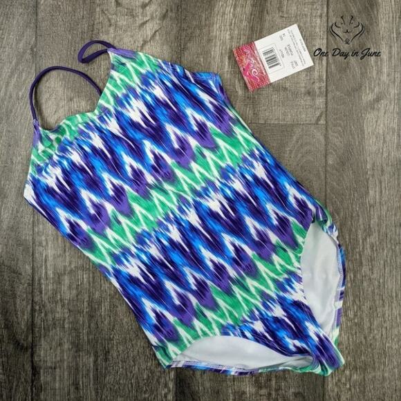 Kanu Surf Daisy Beach Sport One Piece Swimsuit Size 14 - Picture 3 of 4